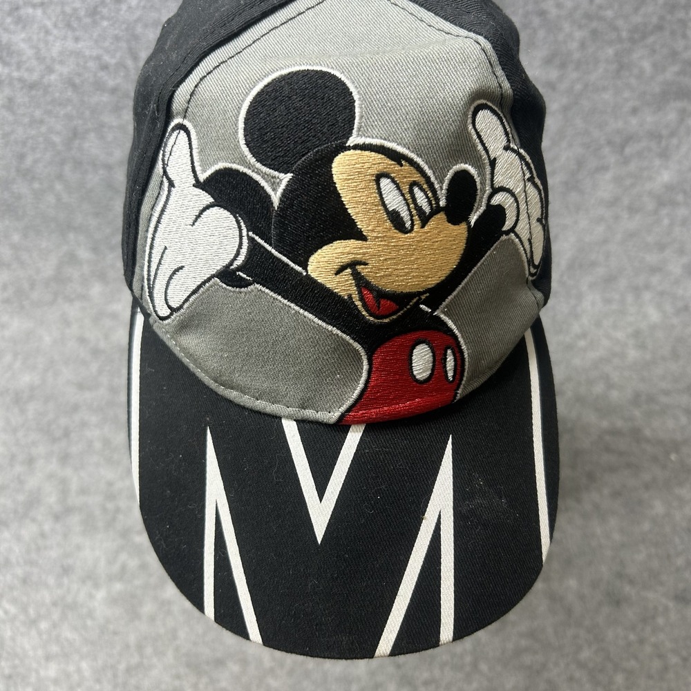 Disney Mickey Mouse Baseball Cap OS Black Embroidered Character Hat
